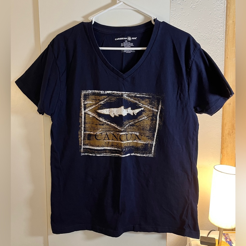 Caribbean Side Women’s "CANCUN Mexico“ Blue Short Sleeves T-Shirt, size M